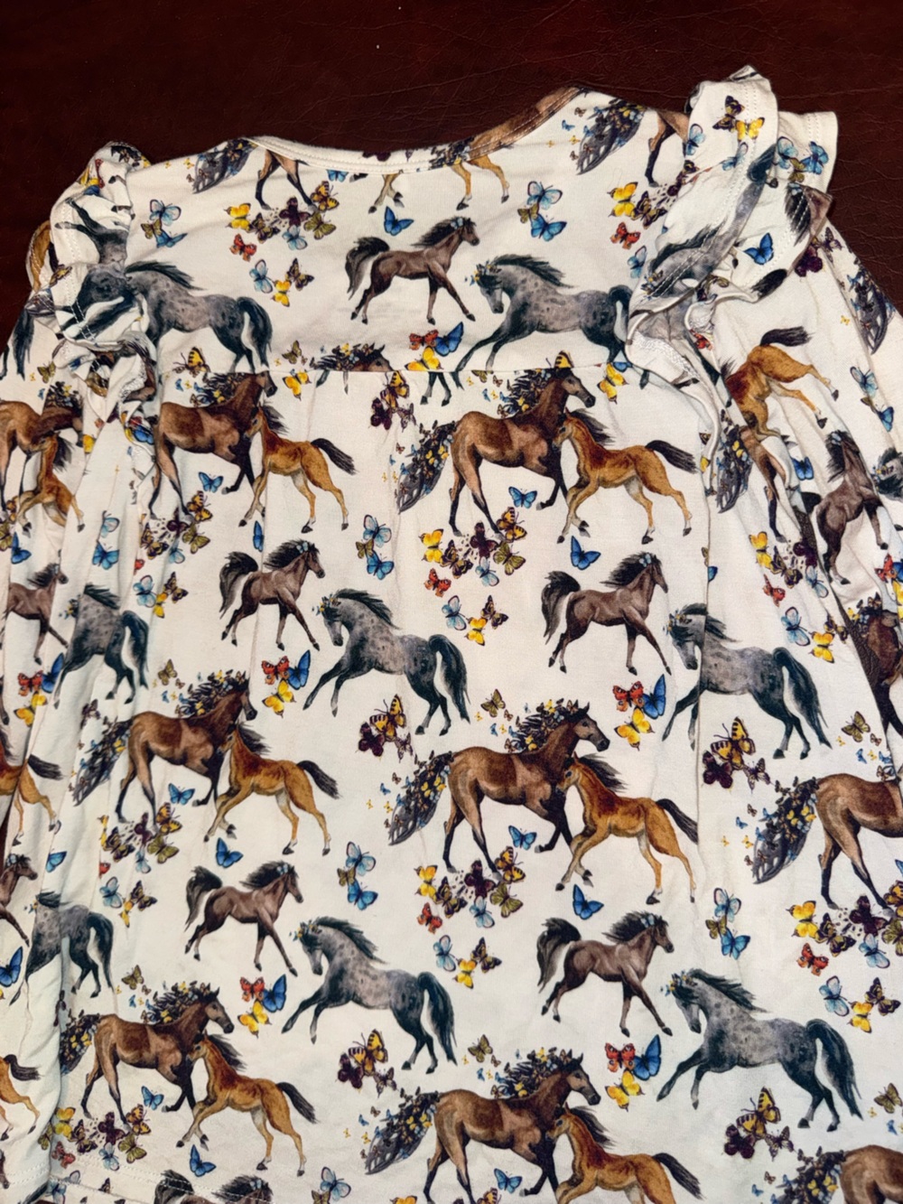 Posh Peanut Claire Horses Butterflies Long Sleeve Ruffle Twirl Dress 5/6T - Picture 10 of 12